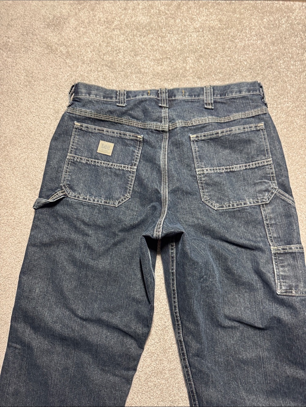 Lee Men's Relaxed Dark Blue Carpenter Jeans Size 34 x 34 Workwear - Picture 5 of 16